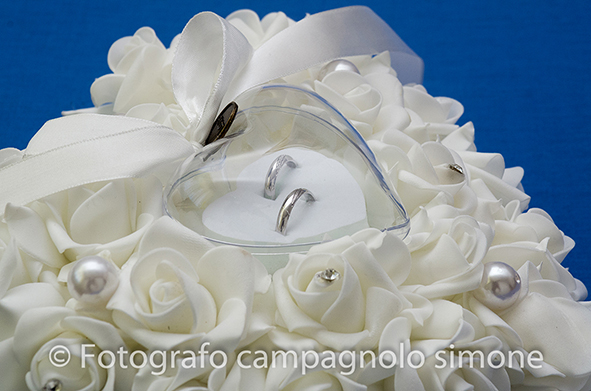 fotografo matrimonio Marostica, servizio fotografico sposi Marostica, foto nozze Marostica, album sposi Marostica, jari e lara, sposi a Marostica, anelli sposi Marostica, cuscino con fedi nuziali.